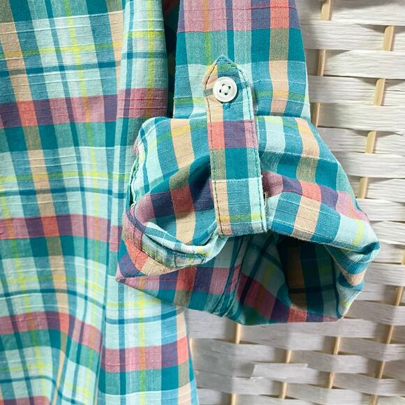 Croft & Barrow Womens Button Down Shirt Size 1X Three Quarter Roll Tab Sleeve - Picture 5 of 8